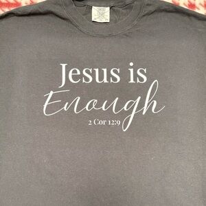 Comfort Colors Gray Short Sleeve Tee - Jesus is Enough